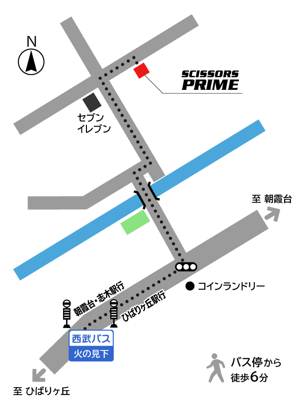 バス停からの地図